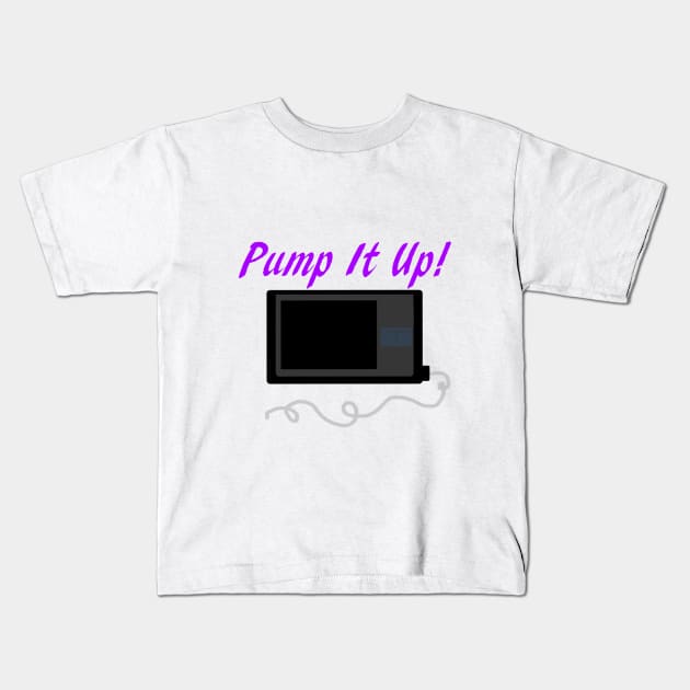 Pump It Up! 2 Purple Kids T-Shirt by CatGirl101